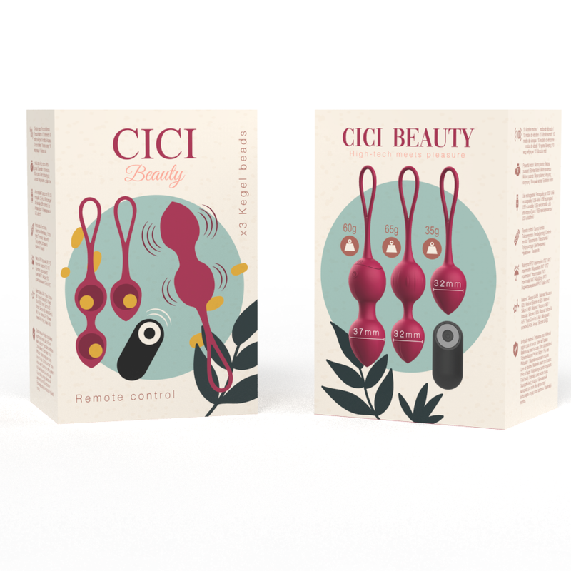 CICI BEAUTY - PREMIUM SILICONE 3 VIBRATING KEGEL BEADS REMOTE CONTROL - NOCTURNA DESIRES