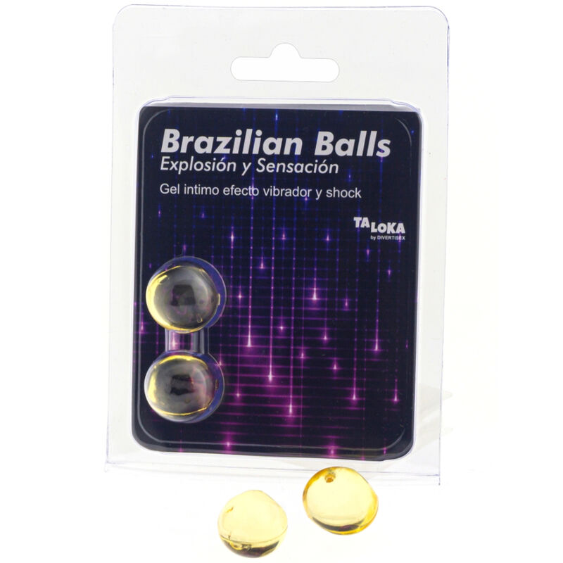 TALOKA - 2 BRAZILIAN BALLS VIBRATING & SHOCK EFFECT EXCITING GEL - NOCTURNA DESIRES