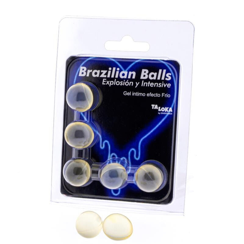 TALOKA - 5 BRAZILIAN BALLS COLD & VIBRATION EFFECT EXCITING GEL - NOCTURNA DESIRES