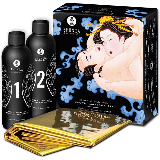 SHUNGA - ORIENTAL BODY TO BODY EROTIC MASSAGE GEL WITH EXOTIC FRUITS SHUNGA KITS NOCTURNA DESIRES