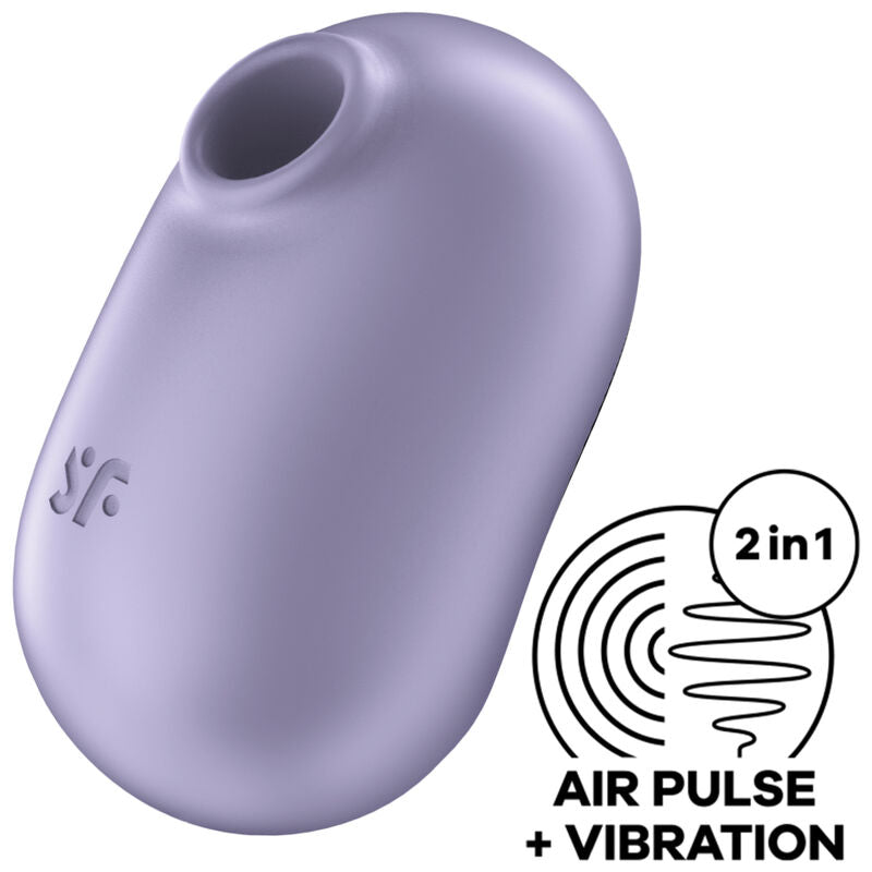 SATISFYER - PRO TO GO 2 DOUBLE AIR PULSE STIMULATOR & VIBRATOR VIOLET - NOCTURNA DESIRES