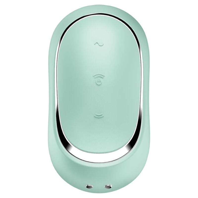 SATISFYER - PRO TO GO 2 DOUBLE AIR PULSE STIMULATOR & VIBRATOR GREEN - NOCTURNA DESIRES