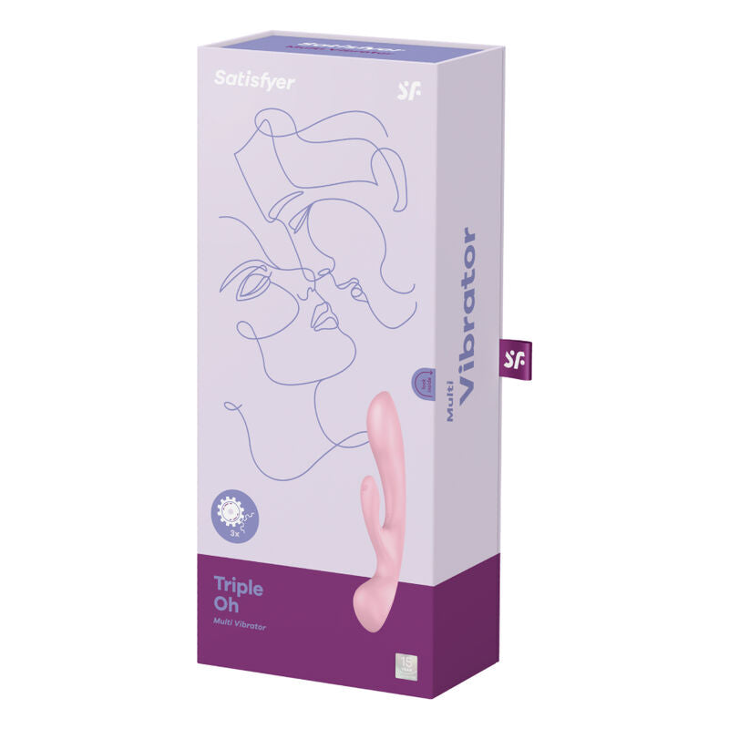 SATISFYER - TRIPLE OH HYBRID VIBRATION PINK - NOCTURNA DESIRES