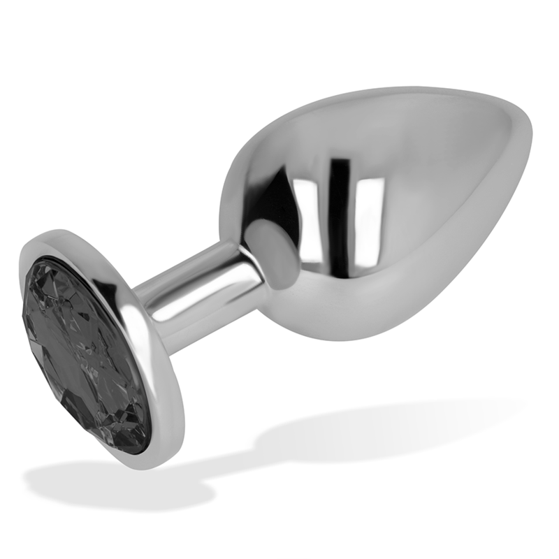 OHMAMA - ANAL PLUG WITH BLACK CRYSTAL 8 CM - NOCTURNA DESIRES
