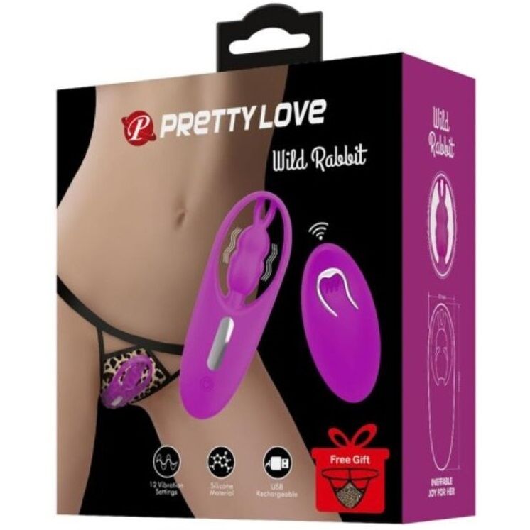 PRETTY LOVE - WILD RABBIT STIMULATOR FOR PANTIES WITH REMOTE CONTROL LILAC - NOCTURNA DESIRES