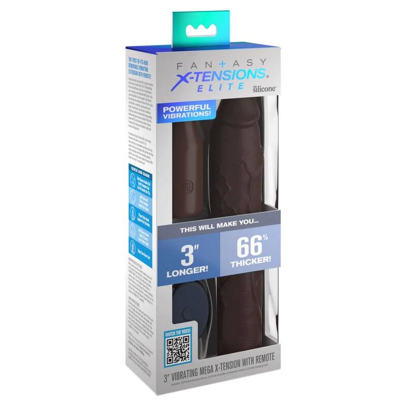 FANTASY X- TENSIONS - PIPEDREAMS SLEEVE 22,86 CM + 7,62 CM PLUG REMOTE BROWN - NOCTURNA DESIRES