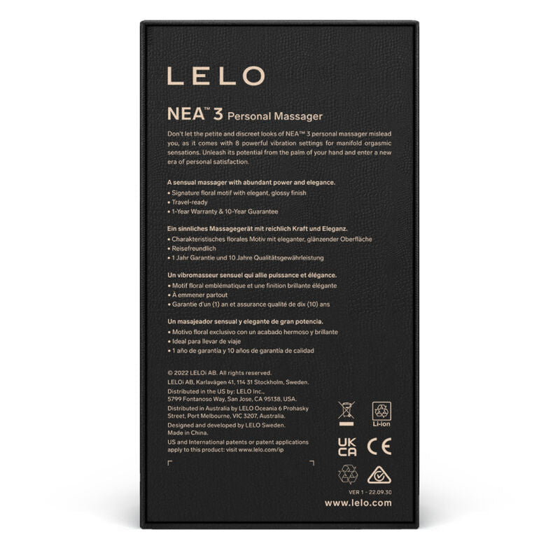 LELO - NEA 3 PERSONAL MASSAGER BLACK - NOCTURNA DESIRES