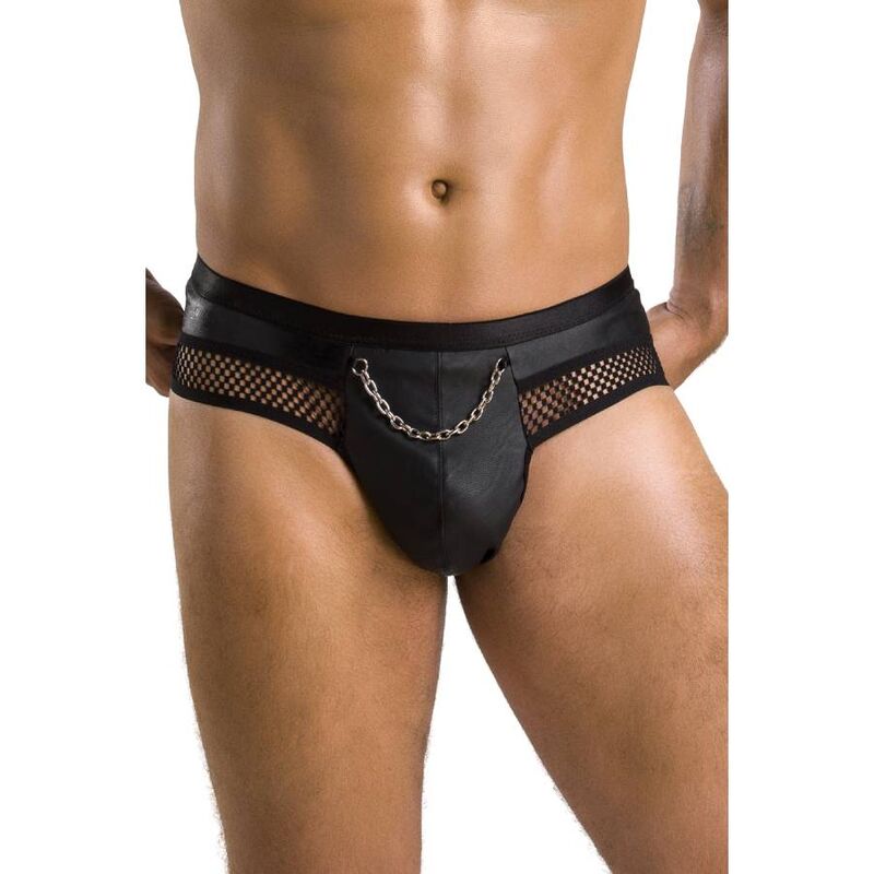 PASSION - 030 OPEN SLIP TOM BLACK L/XL - NOCTURNA DESIRES
