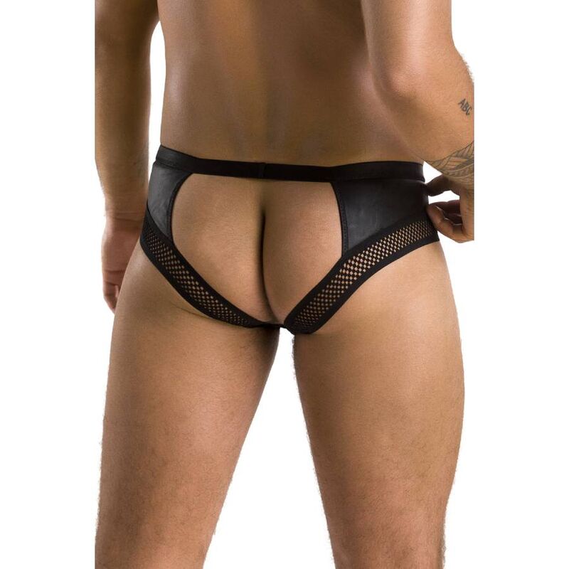 PASSION - 030 OPEN SLIP TOM BLACK L/XL - NOCTURNA DESIRES