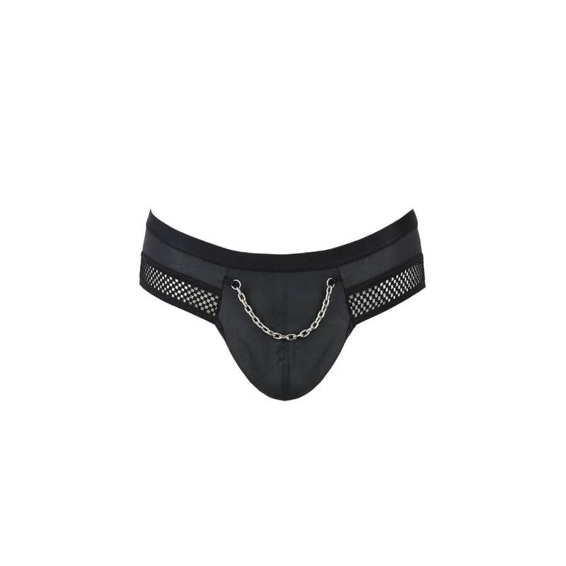 PASSION - 030 OPEN SLIP TOM BLACK L/XL - NOCTURNA DESIRES