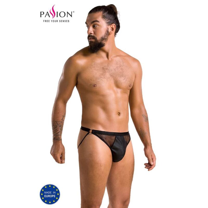 PASSION - 034 SLIP OPEN LUKE BLACK L/XL - NOCTURNA DESIRES