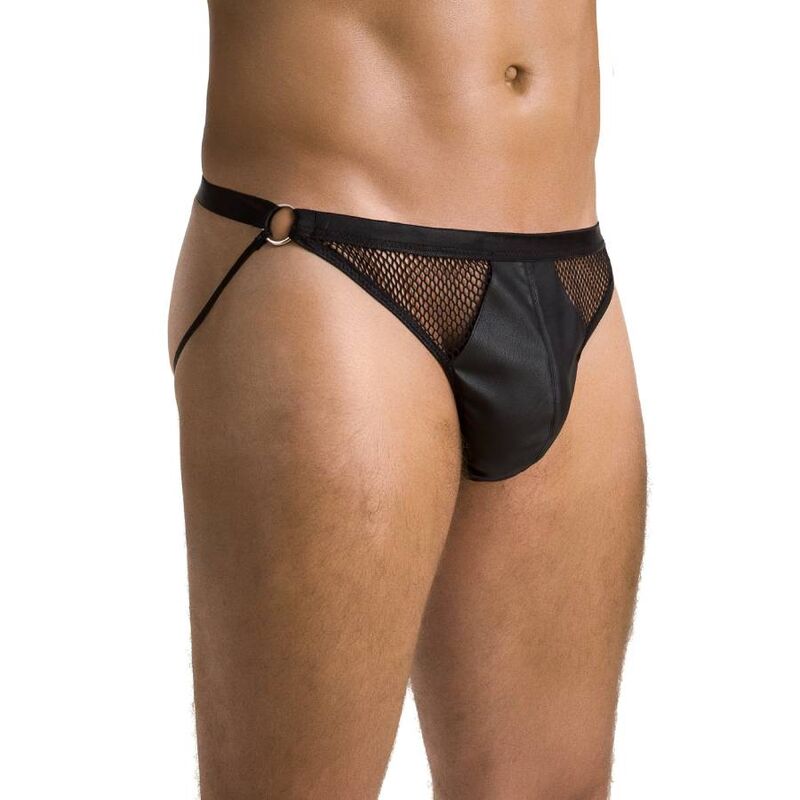 PASSION - 034 SLIP OPEN LUKE BLACK L/XL - NOCTURNA DESIRES
