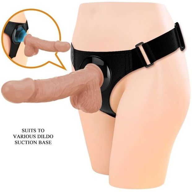 PRETTY LOVE - HARNESS BRIEFS UNIVERSAL HARNESS WITH DILDO JERRY 21.8 CM NATURAL - NOCTURNA DESIRES