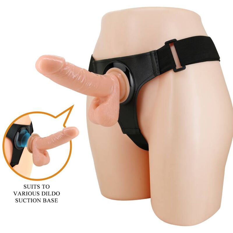 PRETTY LOVE - HARNESS BRIEFS UNIVERSAL HARNESS WITH DILDO TOM 20 CM NATURAL - NOCTURNA DESIRES