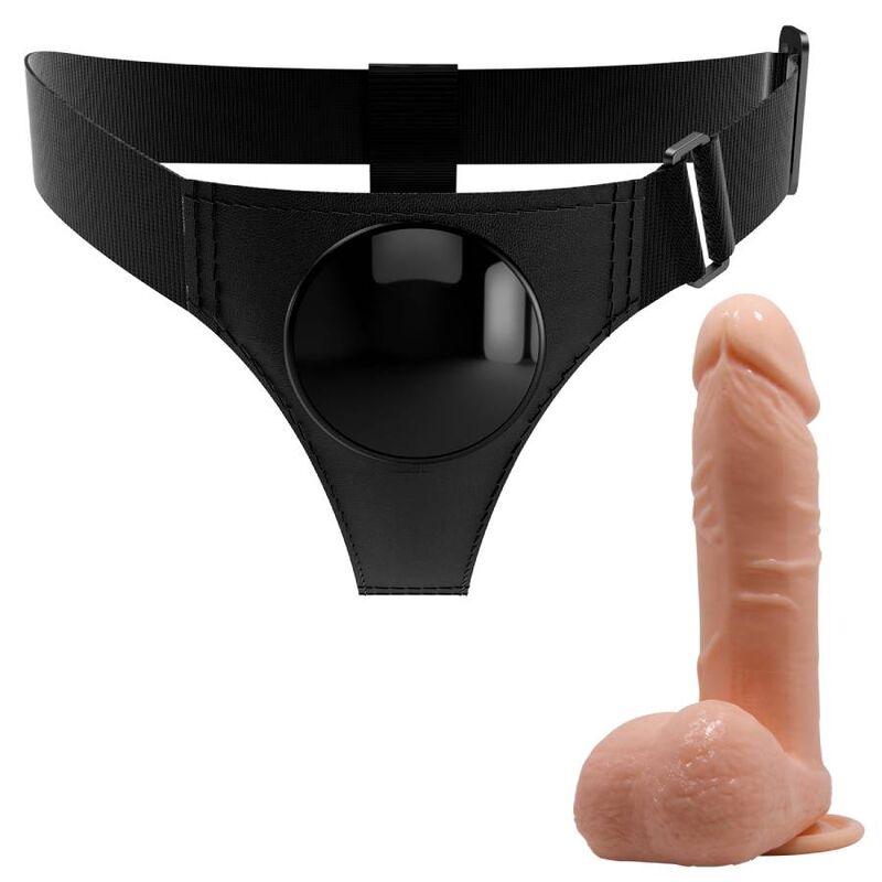 PRETTY LOVE - HARNESS BRIEFS UNIVERSAL HARNESS WITH DILDO TOM 20 CM NATURAL - NOCTURNA DESIRES