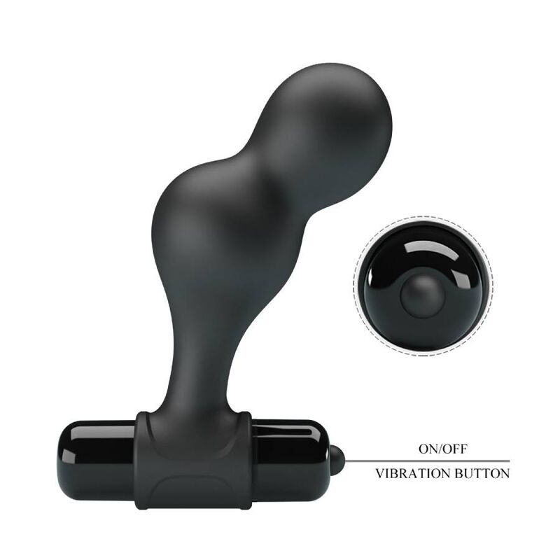 MR PLAY - BLACK SILICONE VIBRATOR ANAL PLUG - NOCTURNA DESIRES
