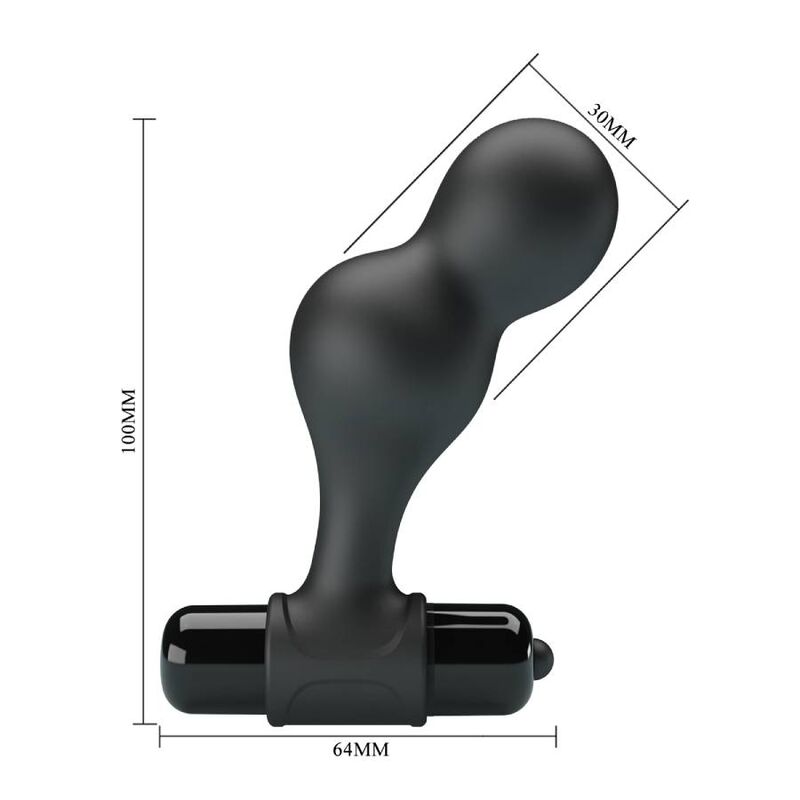 MR PLAY - BLACK SILICONE VIBRATOR ANAL PLUG - NOCTURNA DESIRES