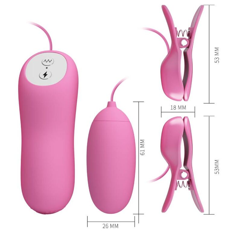 PRETTY LOVE - TWEEZERS WITH VIBRATION AND PINK ELETROSHOCK - NOCTURNA DESIRES