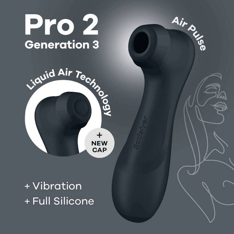 SATISFYER - PRO 2 GENERATION 3 LIQUID AIR TECHNOLOGY BLACK - NOCTURNA DESIRES