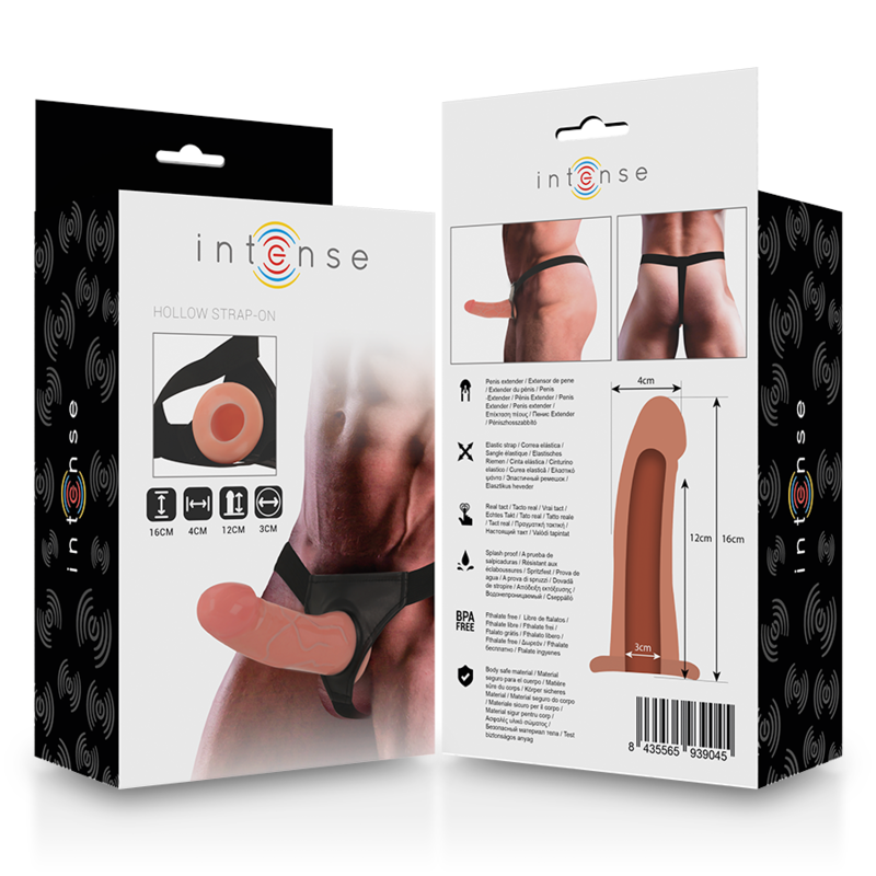 INTENSE - HOLLOW HARNESS WITH DILDO 16 X 3 CM - NOCTURNA DESIRES
