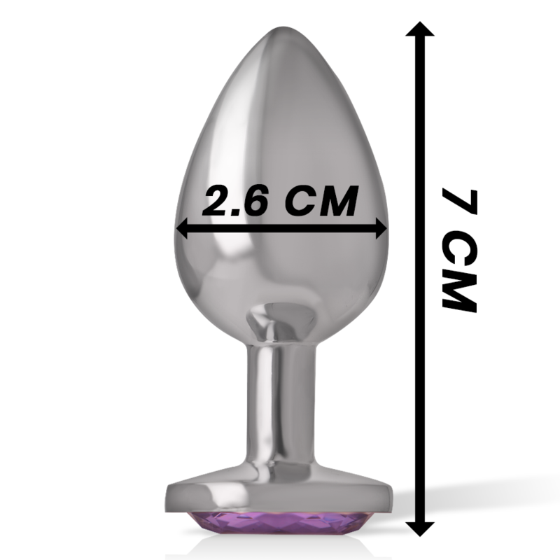 INTENSE - ALUMINUM METAL ANAL PLUG WITH VIOLET CRYSTAL SIZE S - NOCTURNA DESIRES