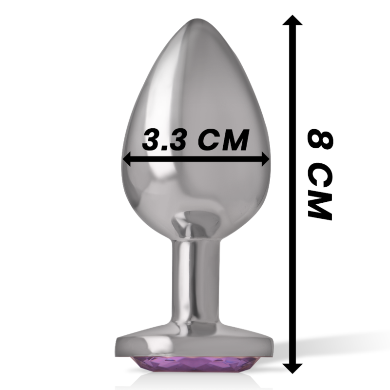 INTENSE - ALUMINUM METAL ANAL PLUG WITH VIOLET CRYSTAL SIZE M - NOCTURNA DESIRES