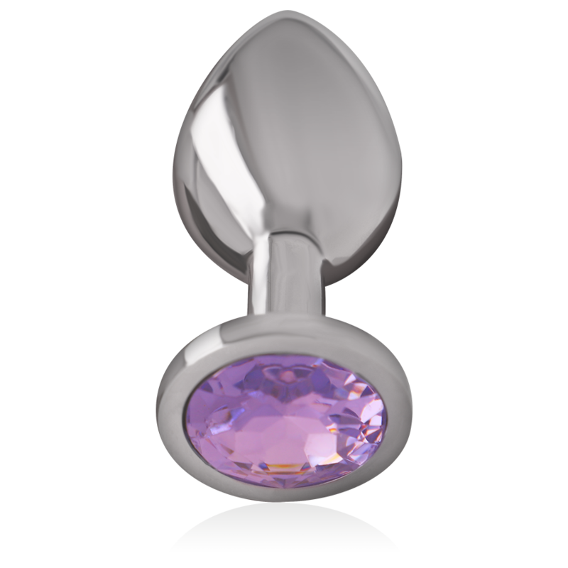 INTENSE - ALUMINUM METAL ANAL PLUG WITH VIOLET CRYSTAL SIZE L - NOCTURNA DESIRES
