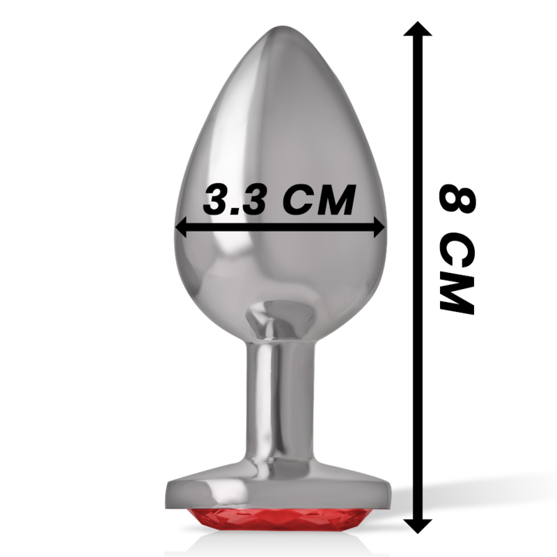 INTENSE - METAL ANAL PLUG WITH RED CRYSTAL SIZE M - NOCTURNA DESIRES