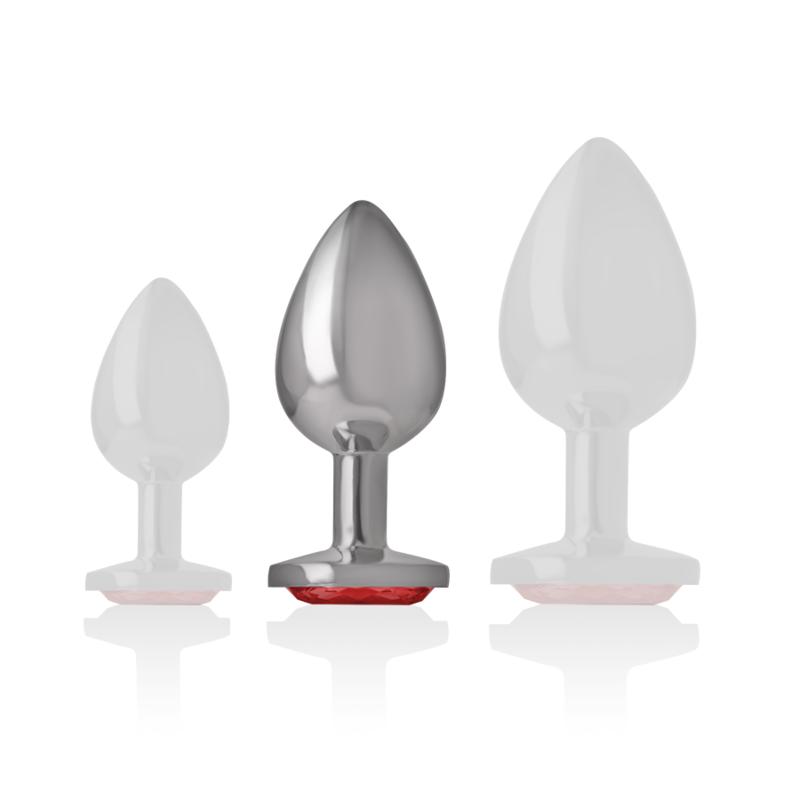 INTENSE - METAL ANAL PLUG WITH RED CRYSTAL SIZE M - NOCTURNA DESIRES