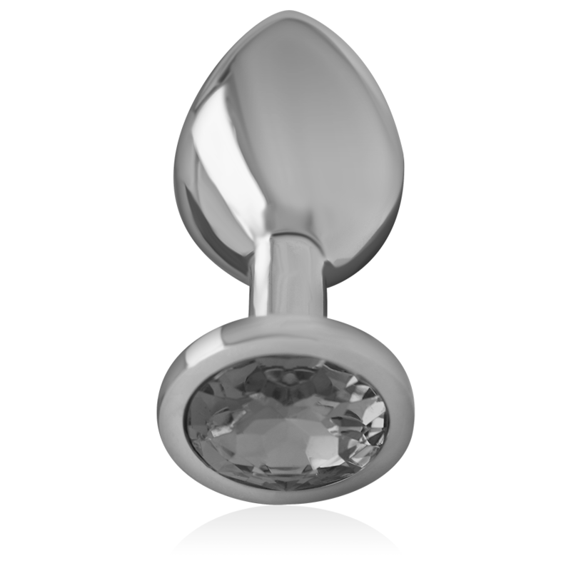 INTENSE - ALUMINUM METAL ANAL PLUG WITH BLACK CRYSTAL SIZE S - NOCTURNA DESIRES