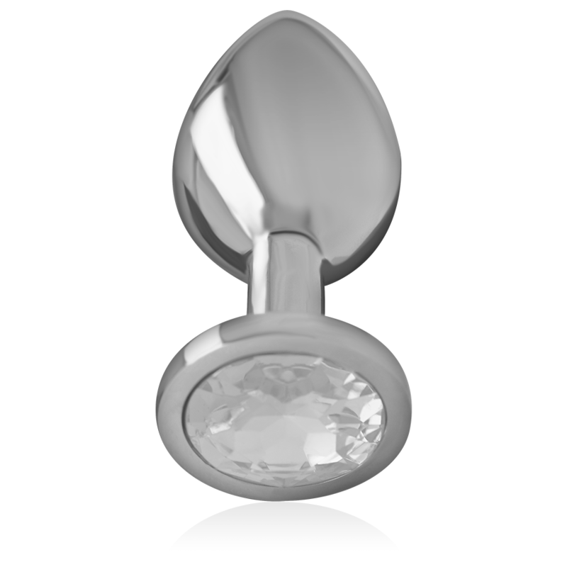 INTENSE - ALUMINUM METAL ANAL PLUG WITH SILVER CRYSTAL SIZE S - NOCTURNA DESIRES