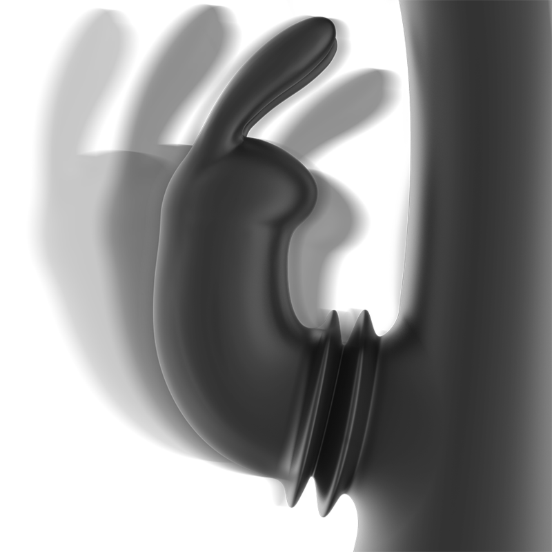 BLACK&SILVER - DJ. ADAM RECHARGEABLE SILICONE RABBIT STIMULATOR BLACK - NOCTURNA DESIRES