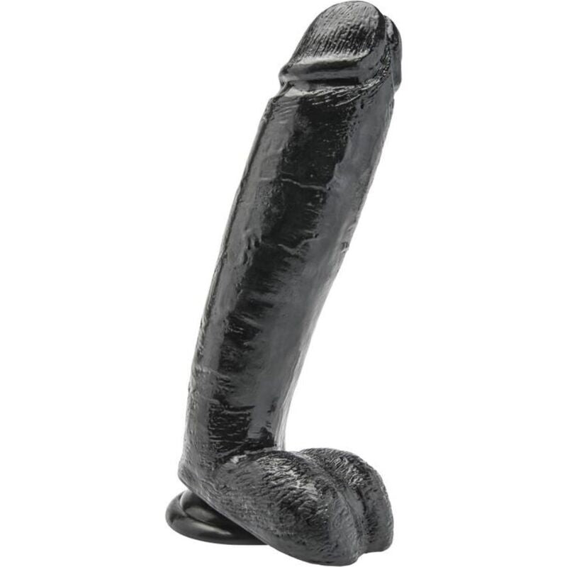 GET REAL - DILDO 25,5 CM WITH BALLS BLACK - NOCTURNA DESIRES