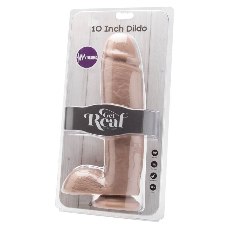 GET REAL - DILDO 25,5 CM WITH BALLS VIBRATOR SKIN - NOCTURNA DESIRES