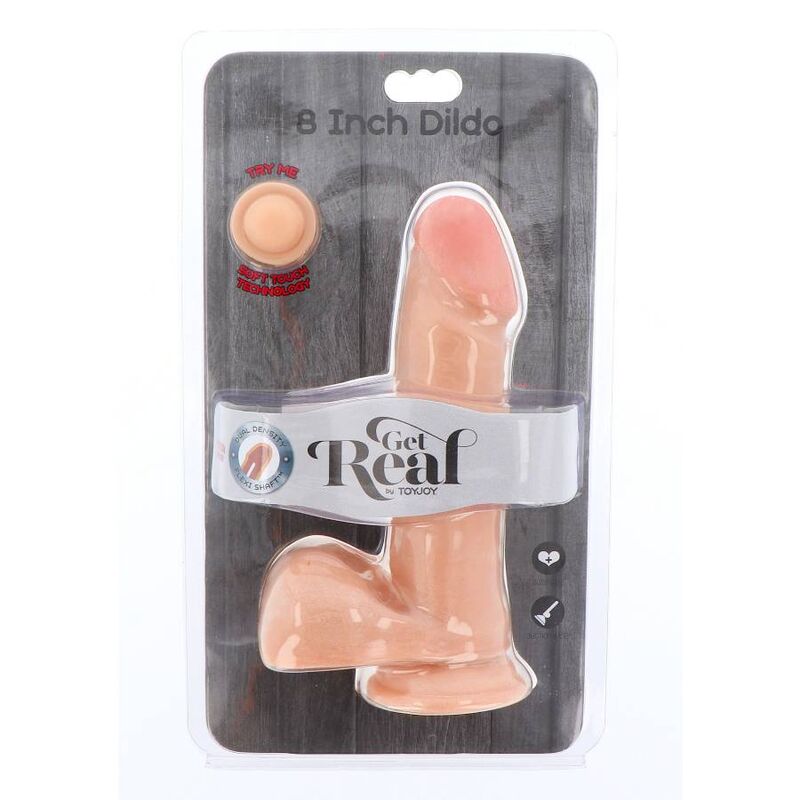 GET REAL - DUAL DENSITY DILDO 18 CM BALLS SKIN - NOCTURNA DESIRES