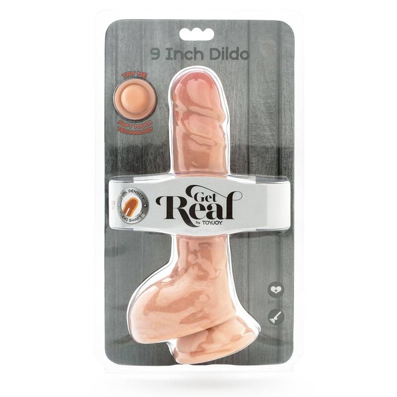 GET REAL - DUAL DENSITY DILDO 25,5 CM BALLS SKIN - NOCTURNA DESIRES