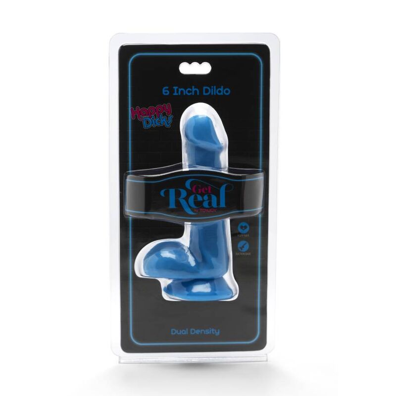 GET REAL - HAPPY DICKS DILDO 12 CM BALLS BLUE - NOCTURNA DESIRES