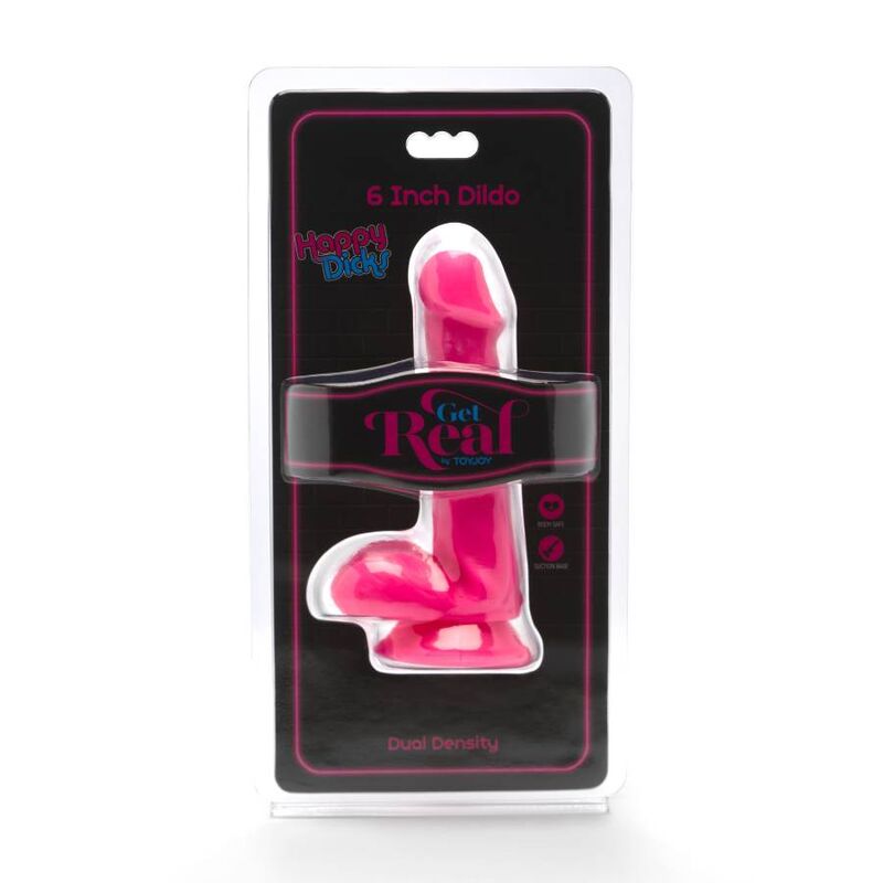 GET REAL - HAPPY DICKS DILDO 12 CM BALLS PINK - NOCTURNA DESIRES