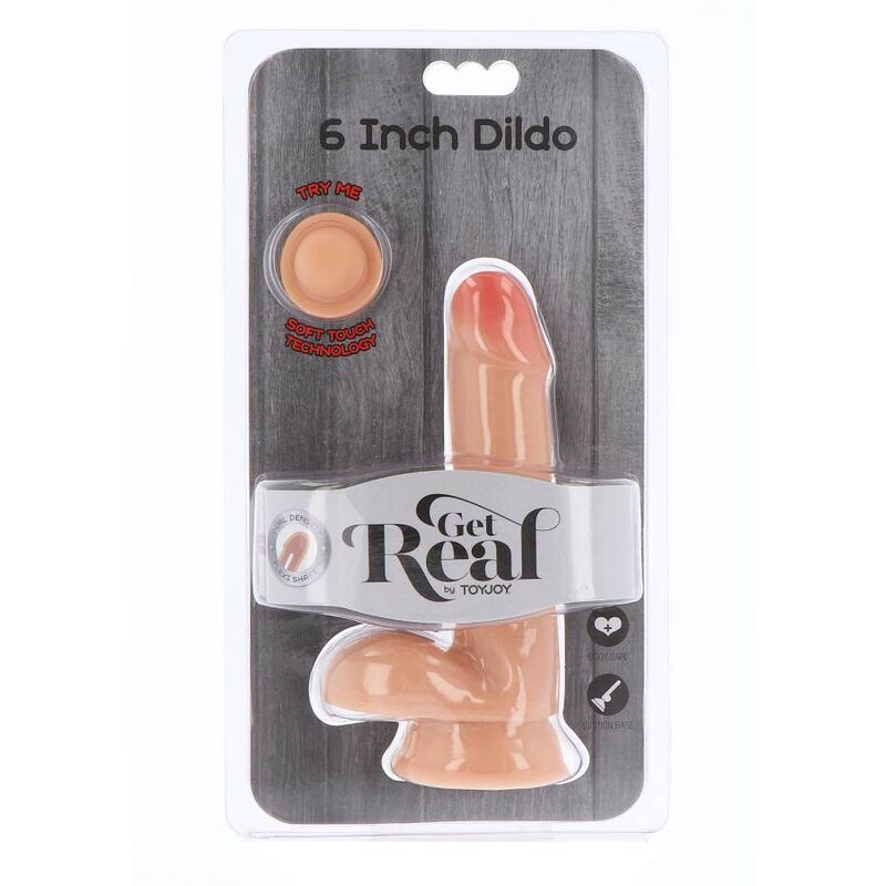 GET REAL - DUAL DENSITY DILDO 17 CM BALLS SKIN - NOCTURNA DESIRES