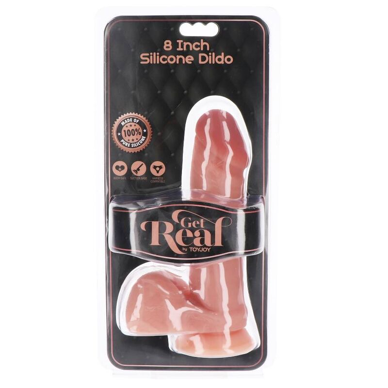 GET REAL - SILICONE DILDO 20,5 CM W BALLS SKIN - NOCTURNA DESIRES