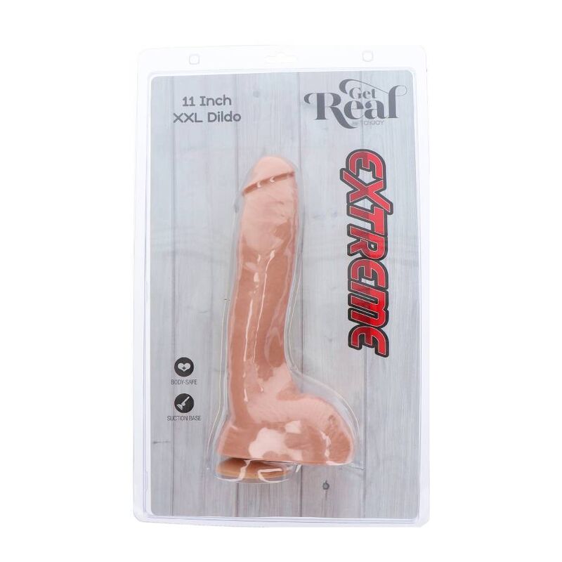 GET REAL - EXTREME XXL DILDO 28 CM SKIN - NOCTURNA DESIRES