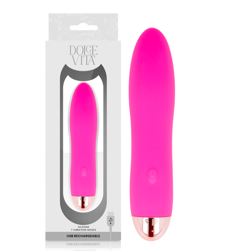 DOLCE VITA - RECHARGEABLE VIBRATOR FOUR PINK 7 SPEEDS - NOCTURNA DESIRES