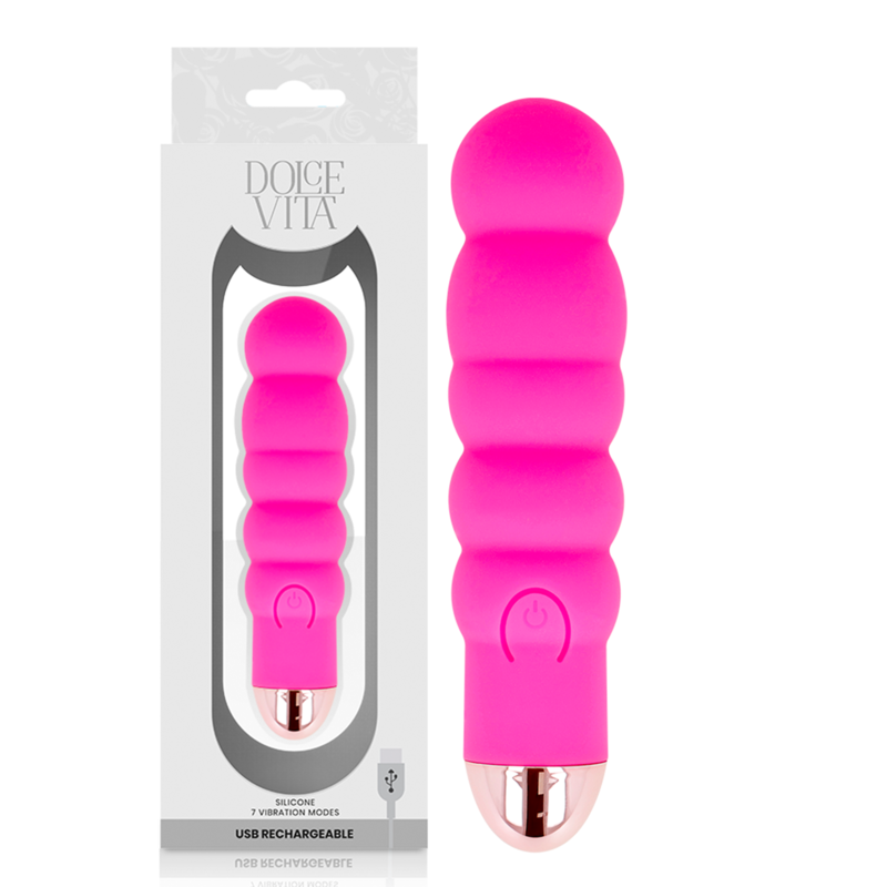 DOLCE VITA - RECHARGEABLE VIBRATOR SIX PINK 7 SPEEDS - NOCTURNA DESIRES