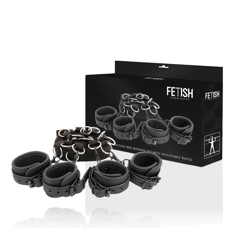 FETISH SUBMISSIVE - LUXURY BED TIES SET WITH NOPRENE LINING FETISH SUBMISSIVE BONDAGE NOCTURNA DESIRES