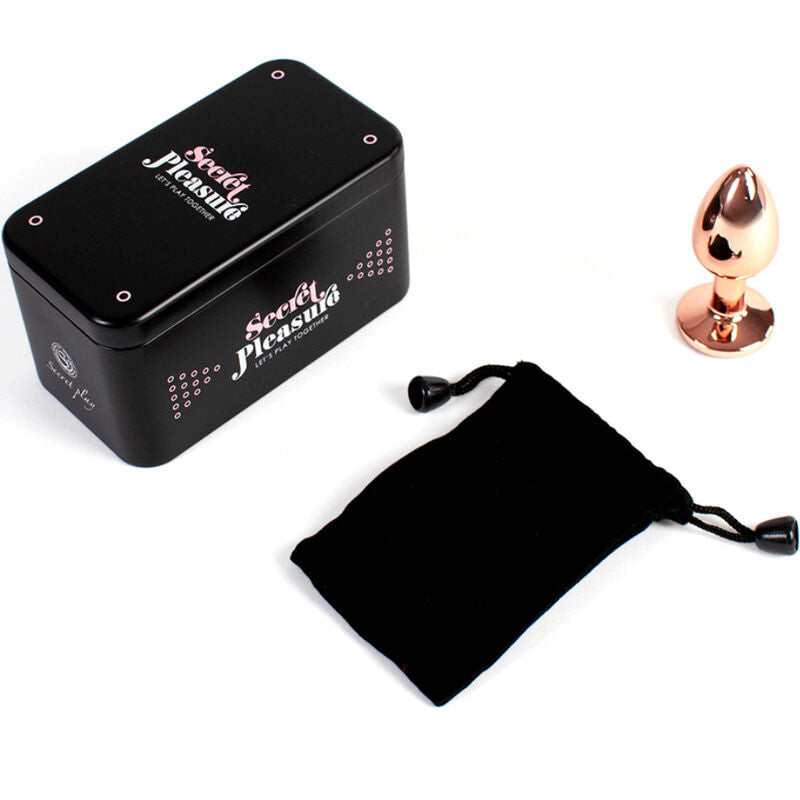 SECRETPLAY - METAL BUTT PLUG ROSE GOLD SMALL SIZE 7 CM - NOCTURNA DESIRES