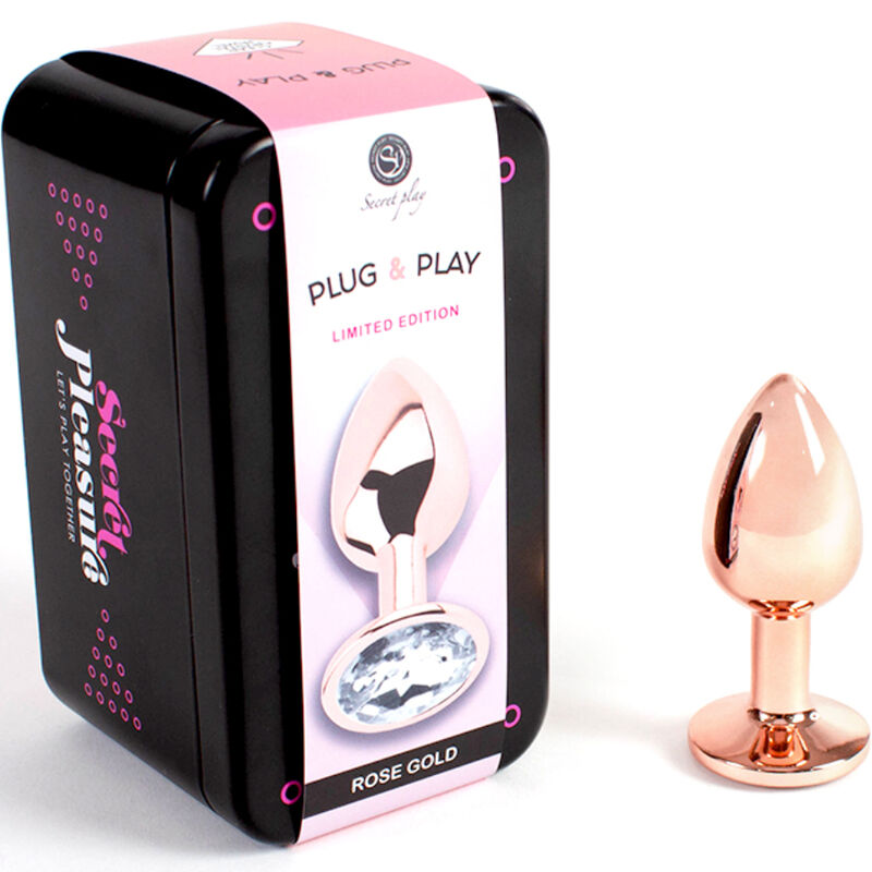 SECRETPLAY - METAL BUTT PLUG ROSE GOLD SMALL SIZE 7 CM - NOCTURNA DESIRES