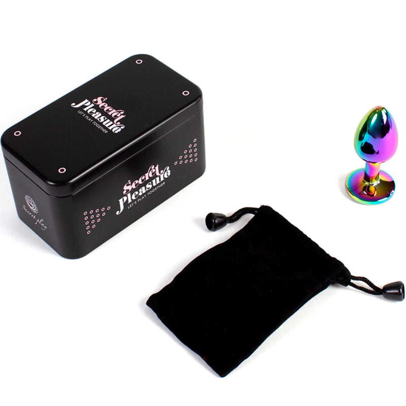 SECRETPLAY - METAL BUTT PLUG RAINBOW SMALL SIZE 7 CM - NOCTURNA DESIRES