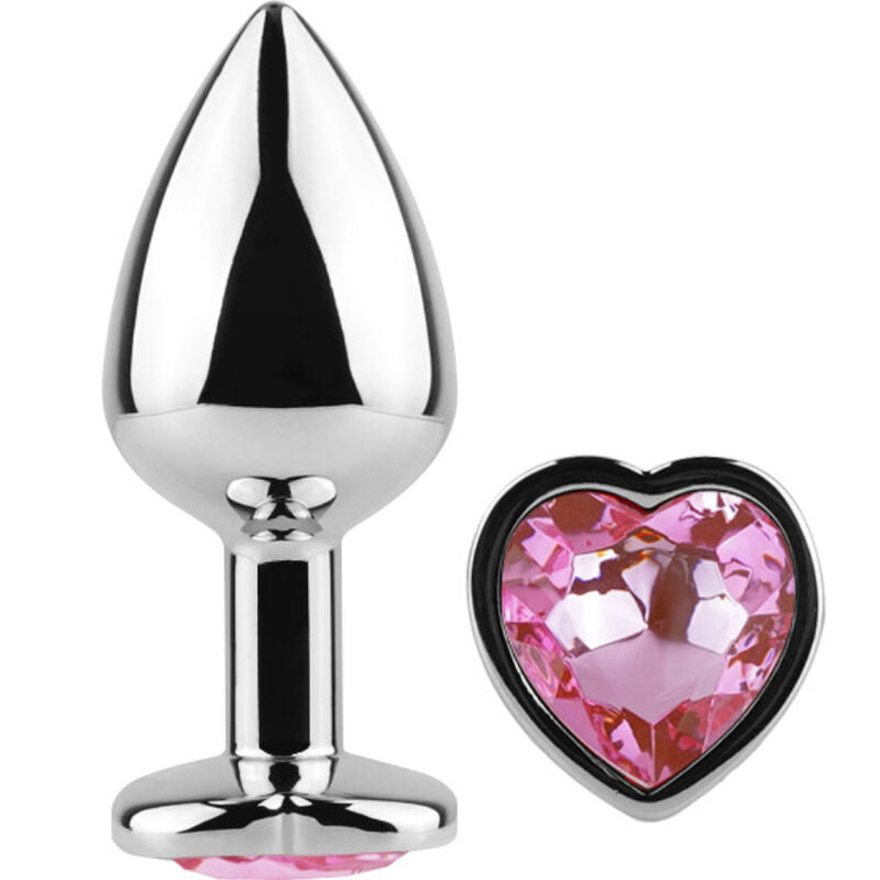 SECRETPLAY - METAL BUTT PLUG FUCHSIA HEART SMALL SIZE 7 CM - NOCTURNA DESIRES