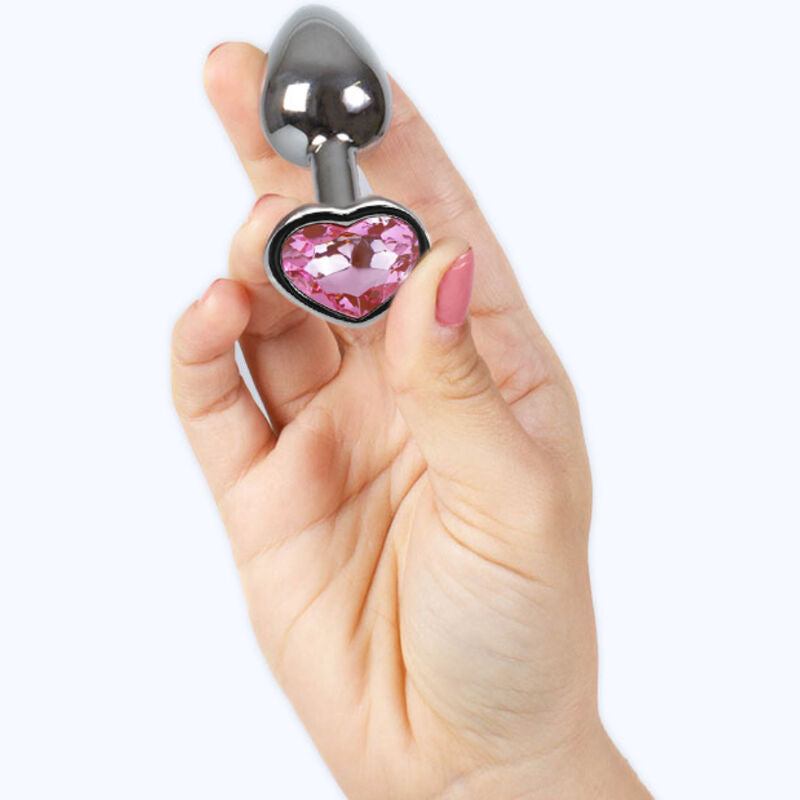 SECRETPLAY - METAL BUTT PLUG FUCHSIA HEART SMALL SIZE 7 CM - NOCTURNA DESIRES
