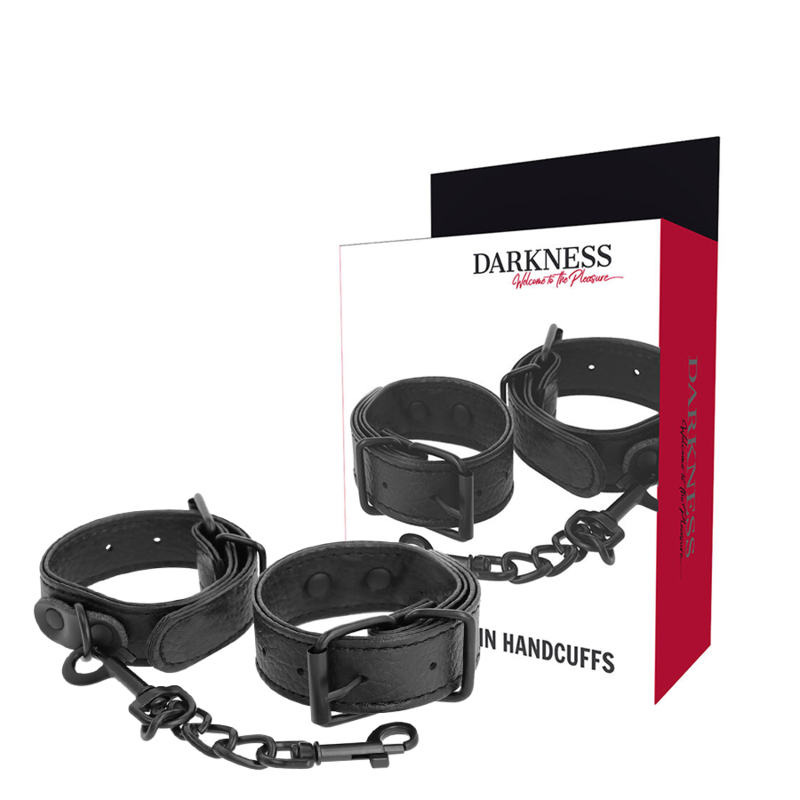 DARKNESS - WIDE THIN TEXTURED HANDCUFFS - NOCTURNA DESIRES